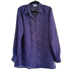 🌻 Pendleton Navy Floral Shirt Vintage Large